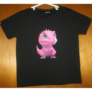 Boys or Girls Black SS Graphic T-Shirt Dragon Front Sz 1-2  New Atleisure Beach
